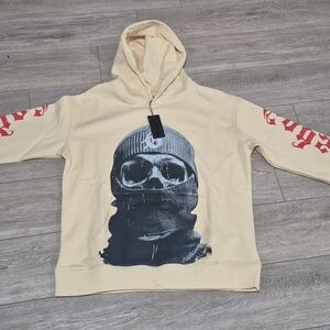 Godspeed Hoodie Men’s Large Cream Skull Graphic E Pluribus Unum New With Tags